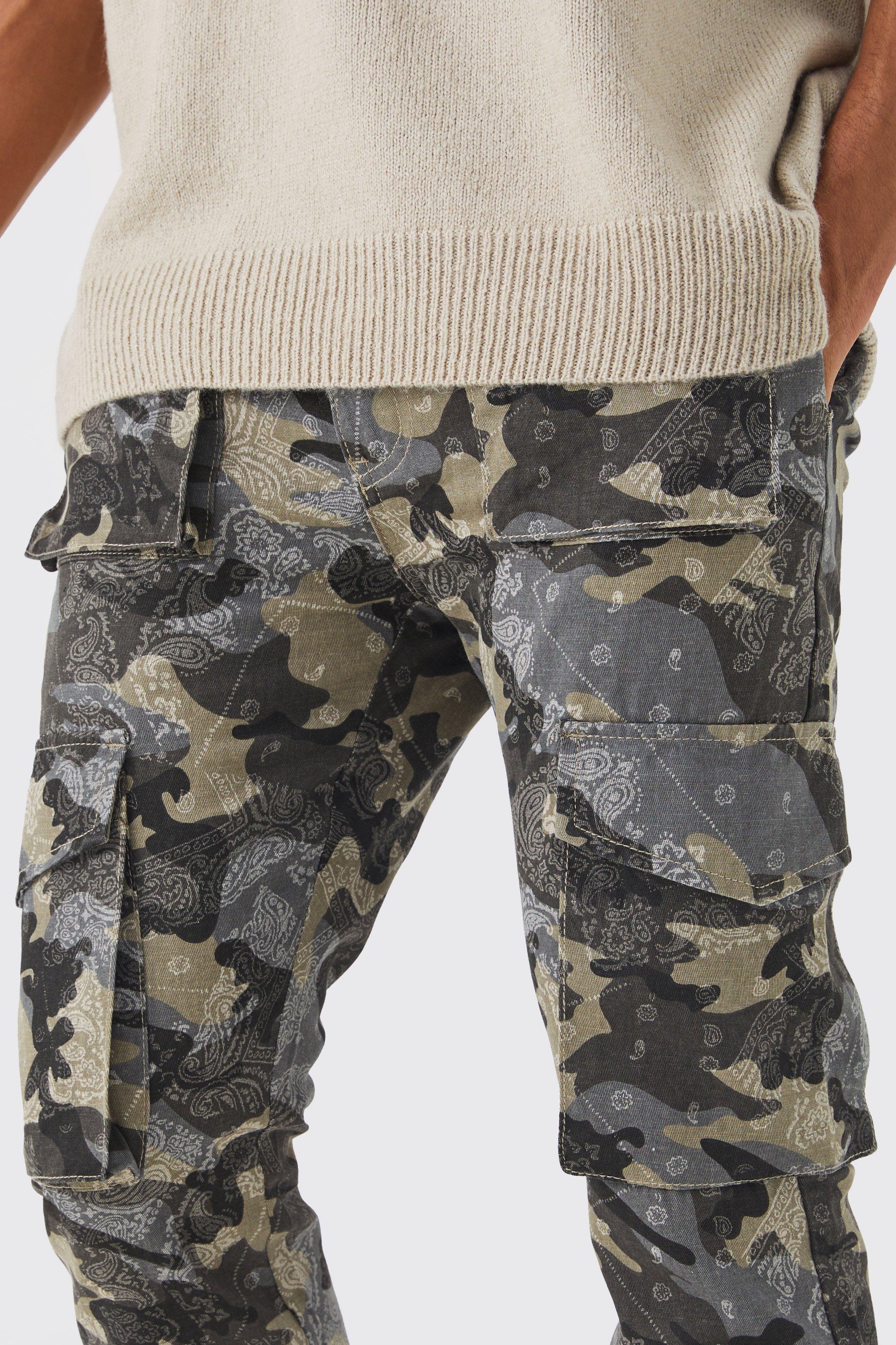 Tapered camo cargo on sale pants